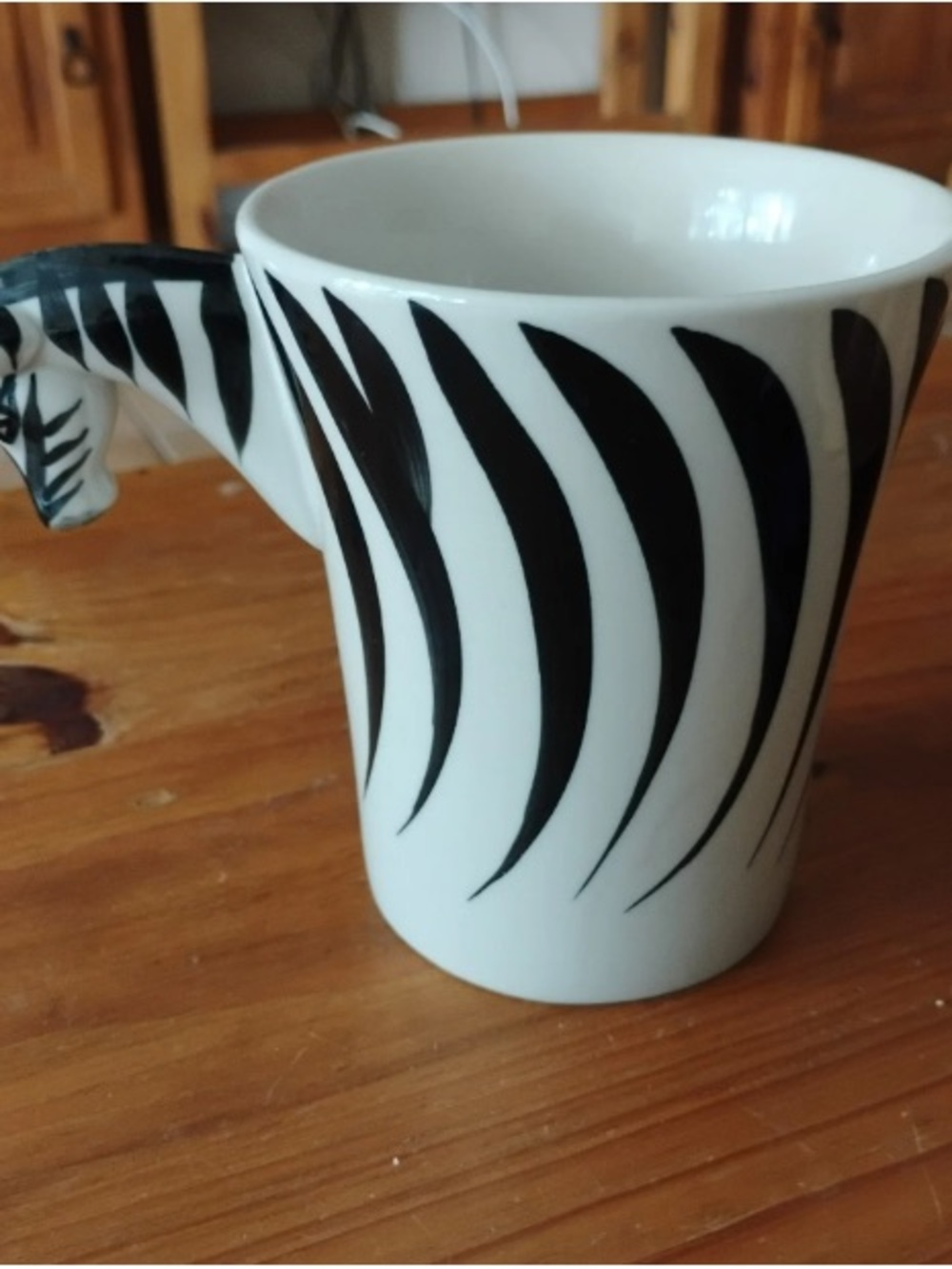 Zebra Pattern Ceramic Mug - Black and White
